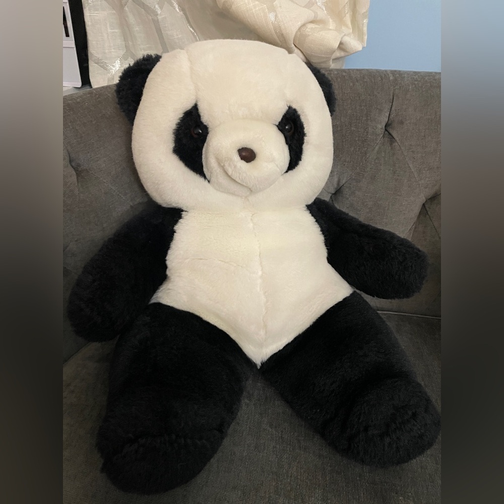 Large Plush Panda Stuffed Animal - Black & White 21”